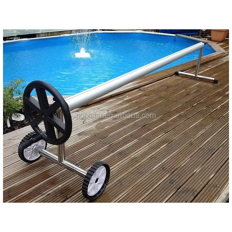 P1821 호화로운 확장 가능한 스테인리스 수영장 덮개 롤러, 수영장 폭을 위한 수영풀 태양 덮개 권선 3m-7m