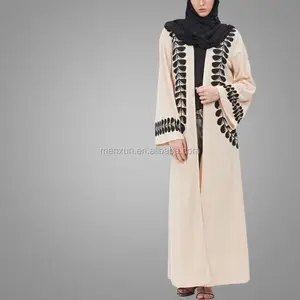 Nieuwe Model Islamitische Abaya Istanbul Vest Vrouwen Zwart Kant Kimono Modellen Istanbul Moslim Lange Vest