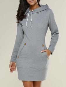 Autumn Hot <strong>Women</strong> Plus Size 5XL Hooded <strong>Dress</strong> Long Sleeve <strong>Hoodie</strong> <strong>Dress</strong> - Product Image 5
