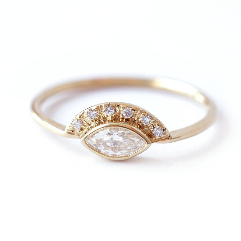 18k gold clear CZ