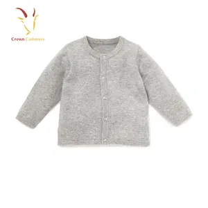 Áo Khoác Len Cashmere Cho Bé Trai, Áo Cardigan Trẻ Em Màu Trơn