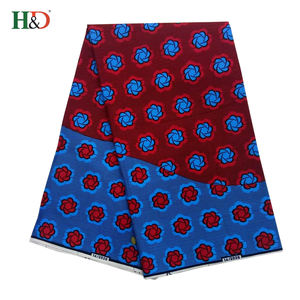 <span class=keywords><strong>H</strong></span> & d diseño hermoso Azul Rojo gasa imprimir poliéster tela hollandis cera en gran calidad - Product Image 2