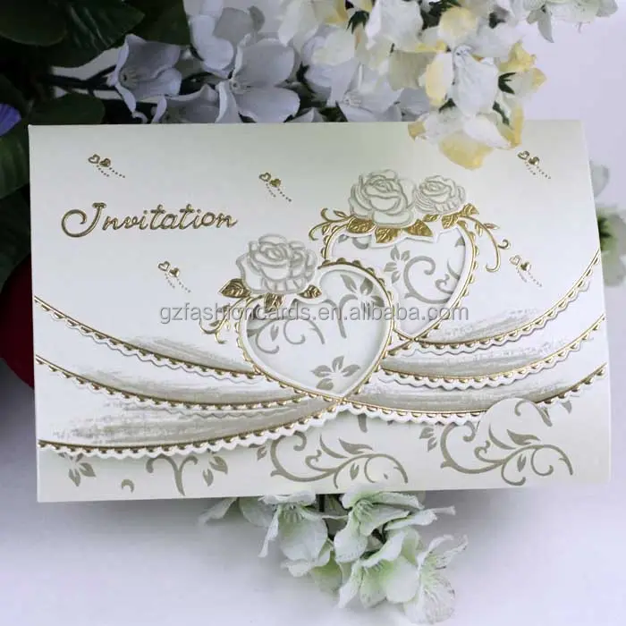Yeni ürünler 2019 ucuz kore kalp şekilli düğün davetiyesi kartı
