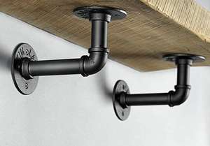 תעשייתי כפרי נחושת צינור צף מתכוונן צינור מדף סוגר - Product Image 3