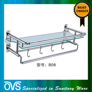 Estante de <span class=keywords><strong>baño</strong></span> de vidrio y acero inoxidable sobre el inodoro - Product Image 2