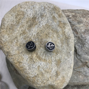 Antique Look Blacken Stainless Steel Small Round Hole <strong>Beads</strong> Jewelry Making Bulk Iris Flower Metal <strong>Bead</strong> - Product Image 4