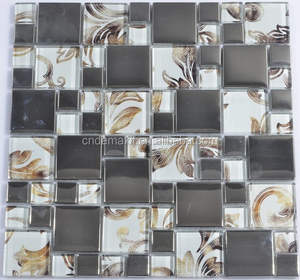 Le <span class=keywords><strong>plus</strong></span> bas prix résistant À L'abrasion <span class=keywords><strong>Parquet</strong></span> Mosaïque De Verre Tuile avec fissuré en relief - Product Image 2