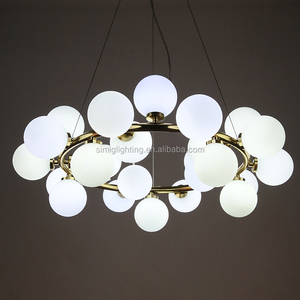 Simig lighting oro contemporaneo sfera di vetro sala da pranzo lustro moderno rotondo <span class=keywords><strong>nuvola</strong></span> luce led G4 lampadina <span class=keywords><strong>lampadario</strong></span> - Product Image 5