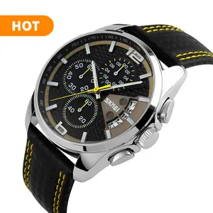 skmei luxury men quartz leather watch customer logo high quality watches made in china