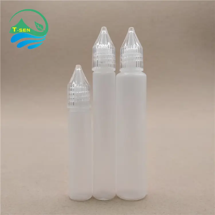CE ürün PE pigment şişesi sıvı damlalık şişesi 10ml 15ml 30ml 50ml kalem şekli meyve suyu şişesi