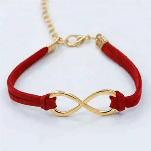 wholesale handmade cheap custom figure 8 red rope bracelet