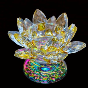 Pujiang Commerci All'ingrosso Nizza Disegni di Cristallo di Loto di Vetro Supporto di Candela di Cristallo Supporto di Candela Votiva Per La Decorazione - Product Image 3