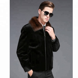 2018 nuova giacca invernale da <span class=keywords><strong>uomo</strong></span> con collo in pelliccia sintetica doppiopetto Plus Size imbottito in cotone traspirante alla moda - Product Image 2