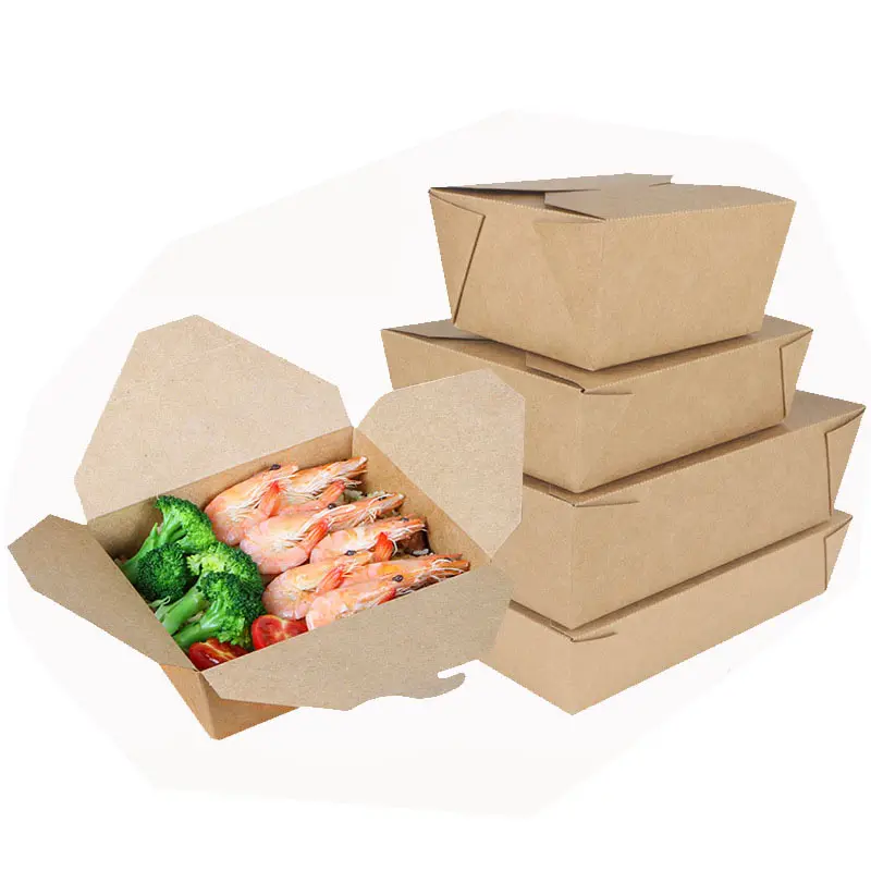 Scatola da asporto per fast food usa e getta personalizzata scatola per noodle in carta kraft
