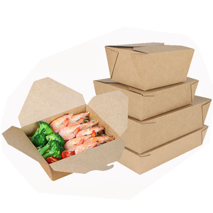 custom disposable fast food takeaway <strong>box</strong> kraft paper <strong>noodle</strong> <strong>box</strong> - Product Image 1