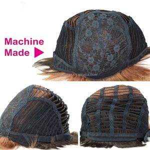 Ombre Pelucas sjipping libre $33 Virginal Recta Peluca de Cabello Humano Con Bang Corto Pelucas para Afroamericano Wome - Product Image 6