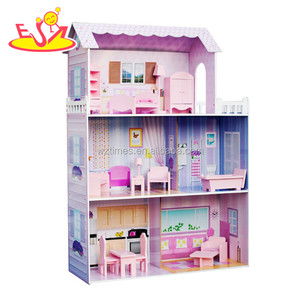 Commercio all'ingrosso bella per bambini in legno casa delle bambole <span class=keywords><strong>casetta</strong></span> <span class=keywords><strong>giocattolo</strong></span> 3 del pavimento delle ragazze di casa delle bambole in legno cottage W06A224 - Product Image 1