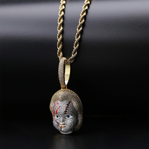 Penjualan laris Zircon liontin boneka hantu ornamen kalung HIPHOP - Product Image 5