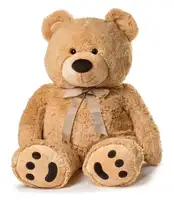 Vriendin Gift Knuffel Souvenir Item Tan Kleur Giant Teddybeer Met Voetafdrukken