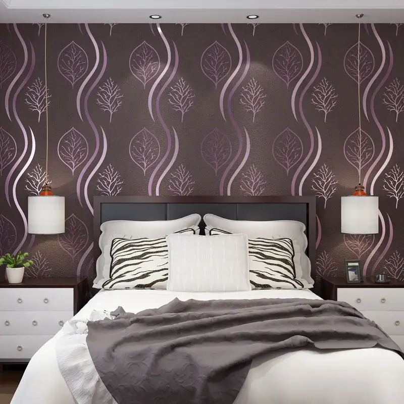 Ripple and leaf patterns wallpaper modern simple 3D deerskin wallpaper for home decoration