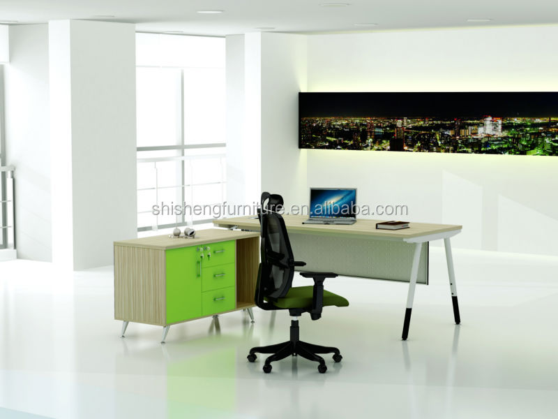 Usine directe MDF panneau L-type table de mobilier de bureau exécutif bureau chef de la direction