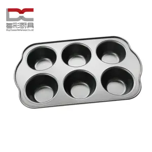 6 Cups Ronde Non-stick Voedselveiligheid Grade Carbon Stalen Bakken Brood Magnetron Muffin Lade Bakken Pan Bakvormen gebak Cupcake