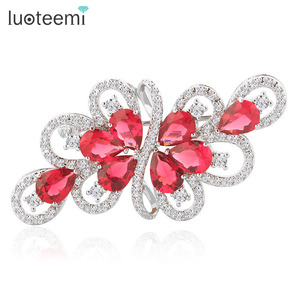 LUOTEEMI New Design Cheap Funny Fashion Cubic Zirconia Jewelry Decorative Bridal Bulk Brooch