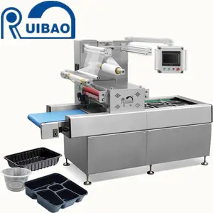 Modified atmosphere packing automatic tray sealing machine food meat fish ready meal MAP tray sealer with nitrogen gas filling