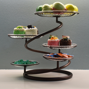 ยุโรปเหล็กดัดหลายชั้นผลไม้ห้องนั่งเล่นชายามบ่ายถาดขนมขบเคี้ยว - Product Image 6
