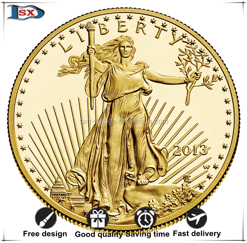 Koin Elang Amerika Lapis Emas Tungsten, Koin Elang Amerika Berlapis Emas Tungsten untuk Koleksi dan Seni