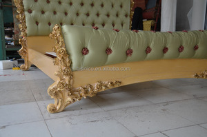 Tissu <span class=keywords><strong>vert</strong></span> matelassé en bois Style Baroque, nouveau Design, pour <span class=keywords><strong>lit</strong></span> King Size, meubles de chambre à coucher, <span class=keywords><strong>lit</strong></span> de mariage en bois romatique - Product Image 6