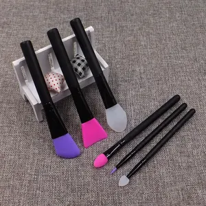 6PCS Silicone Mask Brushes Kit Women Silicone Cosmetic Face Mask Brush Set And Eye Makeup Brushes Pro Tool