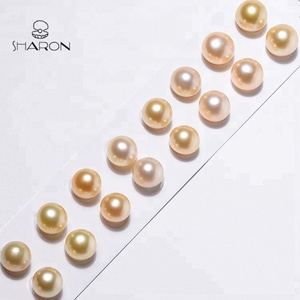 Chất Lượng Cao 10-12Mm AA + Nước Biển Một Cặp Trung Quốc Vàng Biển Nam Vòng Hạt Ngọc Trai - Product Image 1