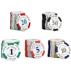 2019 40 MM 14G clay poker chips met las vegas stickers