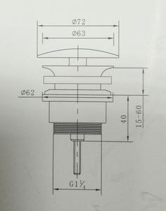 Klik limbah wastafel kuningan Clack untuk bak cuci umum limbah bak mandi krom aliran bebas - Product Image 5