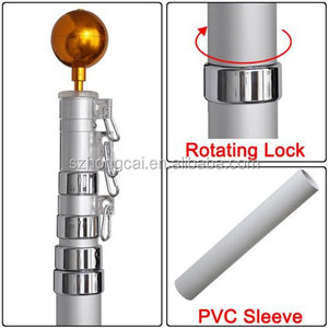 Kit asta bandiera telescopica 16ft inserto bandiera nazionale in alluminio con stampa UV in poliestere argento e <span class=keywords><strong>Base</strong></span> auto - Product Image 3