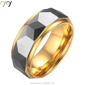 Faixas de casamento dos homens de prata 925 homem anel de tungstênio, 14K gold filled anel de noivado bandas