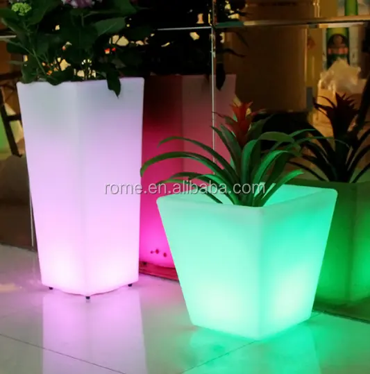 Moda RGB LED Grande Fiore Piante Pentole Pot di Fiore Del LED Luce Solare