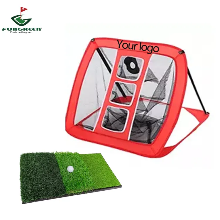 Outdoor/Indoor Pop Up Golf Chipping Net Golf Game With Turf Mat