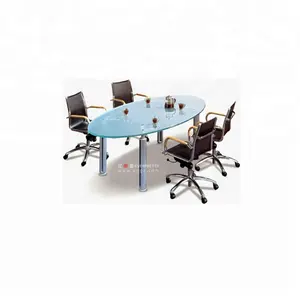 زجاج طاولة غرفة اجتماعات ، البيضاوي طاولة غرفة الاجتماع ، صغيرة طاولة اجتماعات