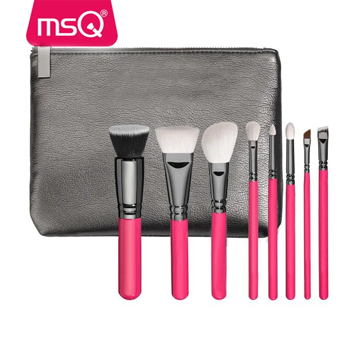 MSQ 8Pcs Make Up Cosmetics Set and Brush Kits customized High Quality Goat Hair makeup brushes