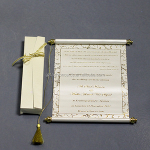 Tùy chỉnh sang trọng màu xanh hải quân và vàng lá <span class=keywords><strong>Scroll</strong></span> đám cưới quinceanera Thiệp mời với tua hộp giấy - Product Image 3