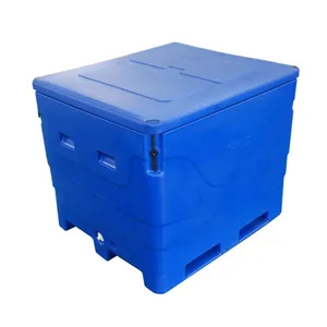 Plastic Box For Fish 1000ltr Larger Size Insulated Cool Bins Plastic Fish Box For Fishing Vessel