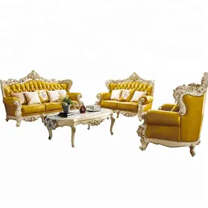 Đồ Nội Thất Phòng Khách Bộ Sofa Da Màu Vàng Mô Hình Mới Hình Ảnh