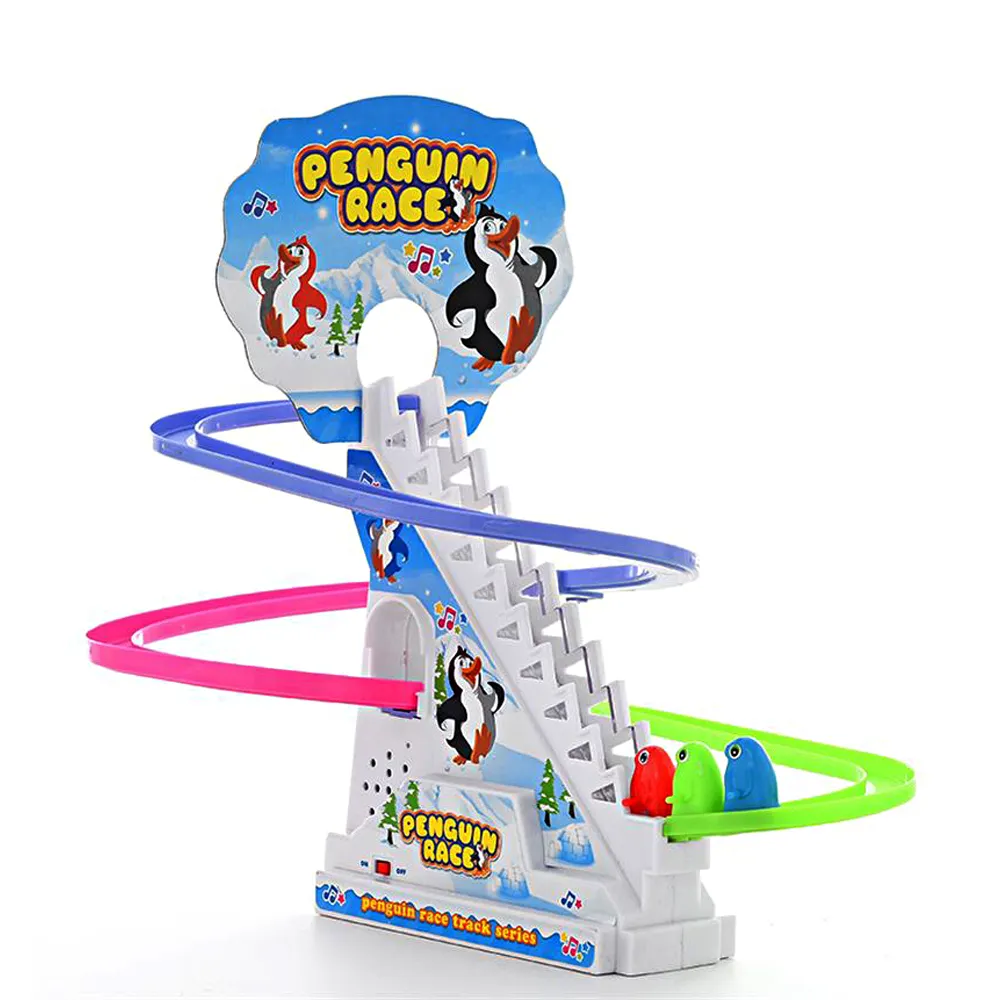 Di plastica pinguino arrampicata scala educativi giocattolo elettrico musica leggera pinguino giocattolo pista