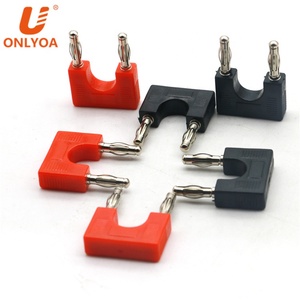 4mm Banana <strong>Plug</strong> Copper Nickel Plated <strong>Double</strong> Row Two Joint Anti-short / <strong>Double</strong> Row Two <strong>Adapter</strong> U Type Parallel <strong>Plug</strong> - Product Image 2