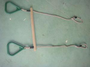 Barre de Trapèze en <span class=keywords><strong>bois</strong></span> Avec Anneaux pour Cadres D'escalade et Balançoires de Jardin - Product Image 4