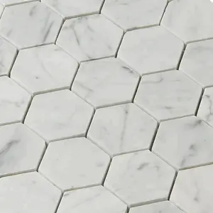 도매 popular 벽 및 바닥재 장식 타일 비안 카라라 대리석 2 "hexagon 모자이크
