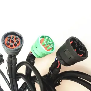 J1708 to J1939 Adapter Cable SAE J1708 6 Pin Female Gray to J1939 9 Pin Male Green type2 for Truck Diagnostic GPS Trackers