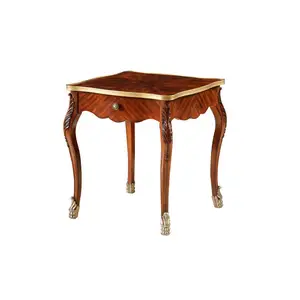 Scandinavian Furniture Rajasthan Wooden Antiques Coffee Table golden trim end table